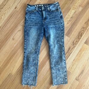 Song Acid Wash Cigarette Crop Jean